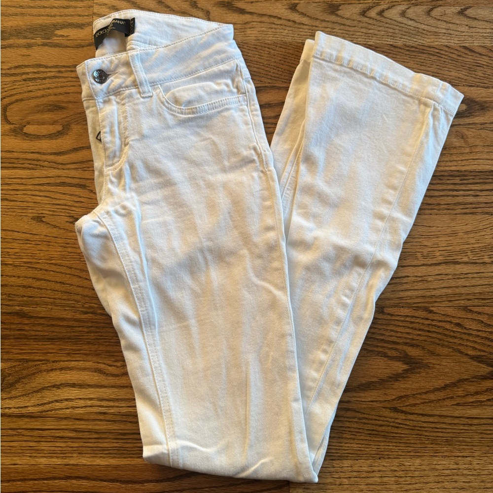 Dolce & Gabbana Women's Cream Straight Leg Jeans